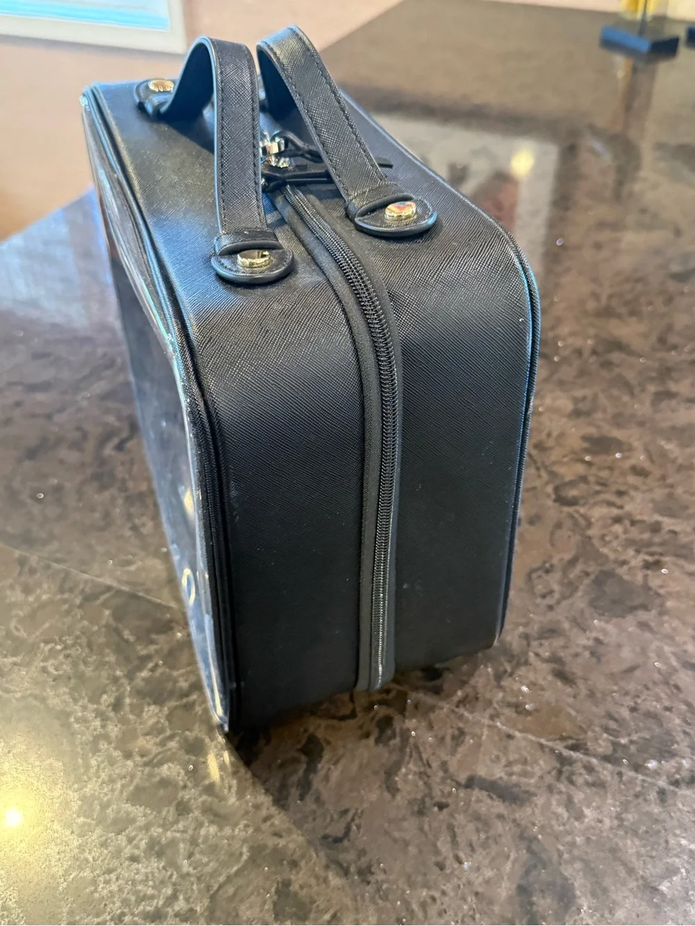 Calpak Large Clear Cosmetics Case Black